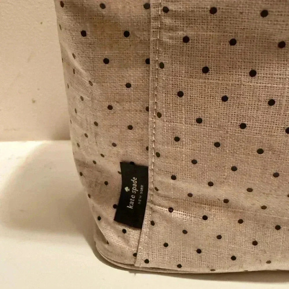 Kate Spade New York Deco Dot Out to Lunch Beige Insulated Lunch Box Tote Bag EUC - Picture 5 of 7